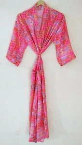 Digital Krepp Seide Patch Bedruckt Maxi Lingerie Strand Cover Nachtwäsche Kimono - Bild 1 von 6