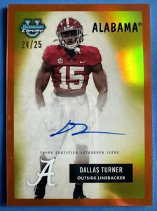 2023 Bowman University Dallas Turner 1955 Orange Auto *On Card* #/25 Alabama - Picture 1 of 4