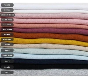 Fine 100% cotton jersey knit with Diamond openwork/ Pointelle fabric. x 1/2 m. - Picture 1 of 1