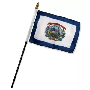 West Virginia 4x6in Stick Flags - Perfect for Outdoor Decor & Parades - Picture 1 of 4
