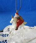 Ornement miniature poinçon 1989 Santa's Magic Ride licorne édition spéciale