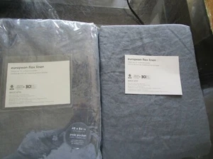 2 West Elm Belgian Linen drapes panels curtains 48 84 graphite New - Picture 1 of 2