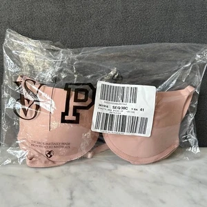 PINK Victoria's Secret Wear Everywear Underwire Push-Up Bra-Color Beige Size 30C - Picture 1 of 5