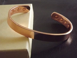 Pure Copper Magnetic Bracelet Arthritis Therapy Energy Cuff Men & Women 8 Magnet - Picture 1 of 9