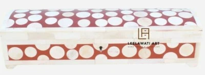 Wood Bone inlay Red Resin Home Decorative Gifts Box Jewelry Box  - Image 1 of 4