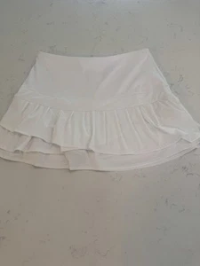 Lucky in Love Skort Womens Medium 8 10 Tiered Skirt Tennis Pickle ball White - Picture 1 of 4