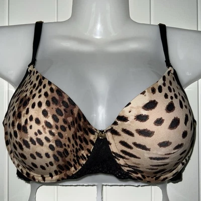 Sujetador Natori 32C Bliss Perfection Contorno Con Aros Estampado Animal Camiseta Negra $72 Foto 1 de 4