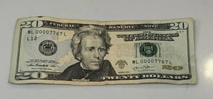 EARLY SERIAL NUMBER $20 DOLLAR BILL 2013 - Picture 1 of 2