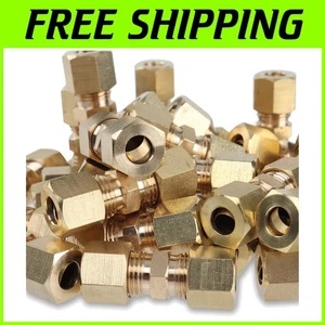 Bulk 30-Piece 1/4-Inch Brass Compression Unions for Efficient Plumbing Solutions - Picture 1 of 7