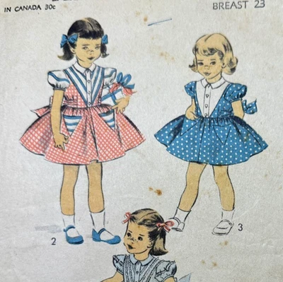 V4me2 Outlet 1950s Vintage Advance Sewing Pattern 5991 Toddler Dress Party  Play - Image 1 of 3
