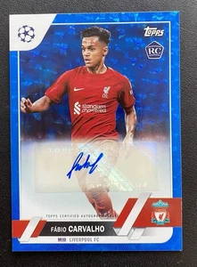 Topps Chrome UCC 22/23 Neon Liverpool Fc RC /99 Auto Fabio Carvalho #A-FC - Picture 1 of 2