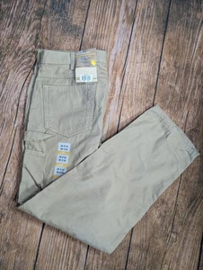Carhartt Pants Men's 36x32 Kakhi Loose Fit B159 GKH Carpenter Cargo Utility Tan - Picture 1 of 11