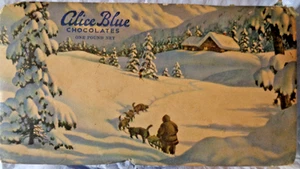 Vintage Alice Blue Pralinenschachtel Winterszene, Cambridge, Mass. - Bild 1 von 8