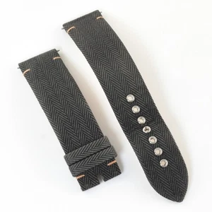Omega Seamaster Railmaster Watch Strap CUZ007427 Grey/Black Herringbone 20mm Wid - Picture 1 of 15