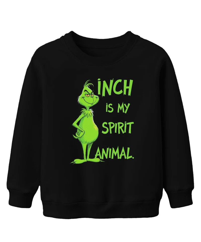 PRINTERA Grinch IS MY SPIRIT ANIMAL Weihnachten Weihnachtshumor Kultfilm Unisex Kinder Sw