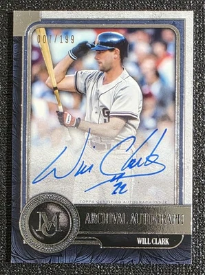 A 2019 TOPPS MUSEUM COLLECTION WILL CLARK ARCHIVAL AUTO 007/199-GIANTS - Image 1 of 2