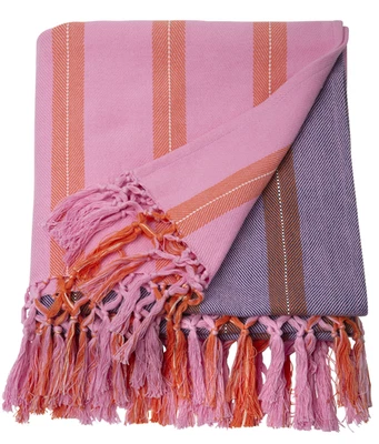 IKEA MAVINN MÄVINN Throw Pink / Orange Stripe 110x170 cm  43x67" 006.009.74 NEW - Image 1 of 3