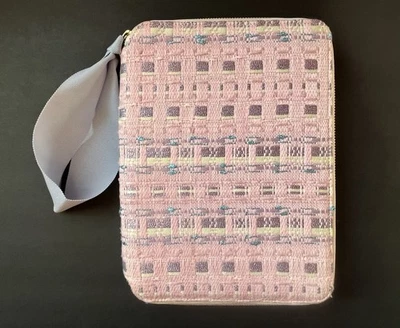 Hobonichi A5 Zip Cover for Cousin Sparkly Tweed /Leather “Peche” Malhia Kent  - Image 1 of 4