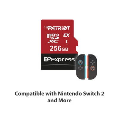 Patriot EX 256GB MicroSDXC U3 V30 USH-I 4K 800MB/s Memory Card Nintendo Switch 2 - Image 1 of 4