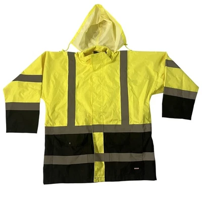 Chaqueta Craftsman Para Hombre XL Amarillo Negro Alta Visibilidad Abrigo de Trabajo con Capucha ANSI Foto 1 de 4
