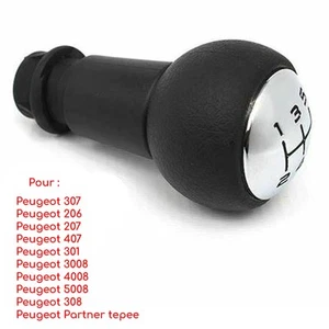Pommeau de Levier Vitesse Chrome pour 207 1007 3008 307 308 407 BERLINGO C2 C3 - Imagen 1 de 4