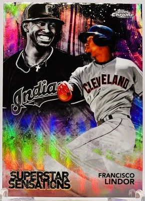 2018 Topps Chrome #SS-8 Francisco Lindor Superstar Sensations Refractor Indians - Image 1 of 2