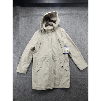 Abrigo Chaqueta Kenneth Cole Reaction Bone Beige Con Capucha Anorak Mujer XXL Foto 1 de 4