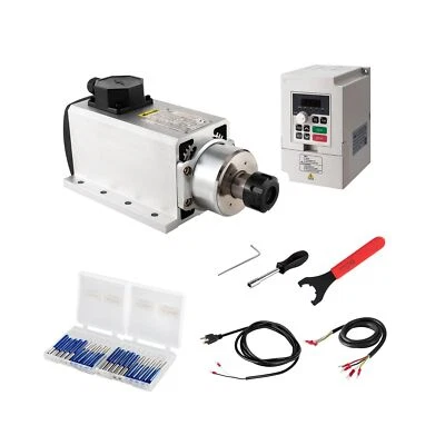 ZHONG HUA JIANG CNC Spindle Motor kits, 220V 4KW 4000W Air Cooled Spindle Motor Square CNC Sp...
