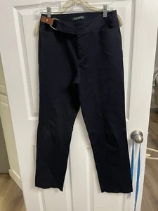 Pantalones Lauren Ralph Lauren para mujer talla 6 azul marino pantalón recto negocios informales - Imagen 1 de 4