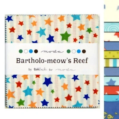Moda Charm Pack - Bartholo-meows Reef - Precut Cotton Squares - Quilting Fabric - Image 1 of 2
