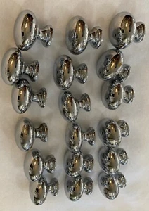 18 Pcs Drawer Pulls Door Knobs Kitchen/ Bathroom Round Chrome. - Picture 1 of 7
