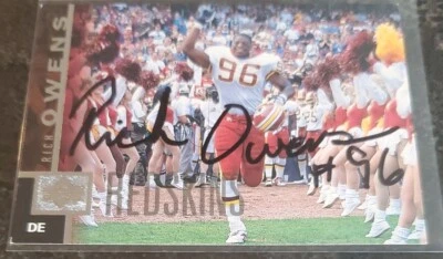 RARE 1997 Upper Deck Rich Owens Hand Signed On Card Auto Autograph Redskins - Image 1 of 3