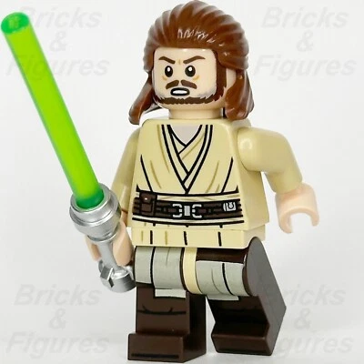 LEGO Star Wars Qui-Gon Jinn Minifigure Jedi Dark Brown Beard Legs 912502 sw1404 - image 1 of 3