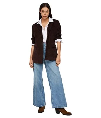 MANGO 292503 Fabiola High-Rise Wide Leg Jeans, 12 US/L33 - Image 1 of 2