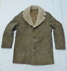 Mens MAC-MOR Canada Brown Suede Coat With Genuine Shearling Collar - Size 44 