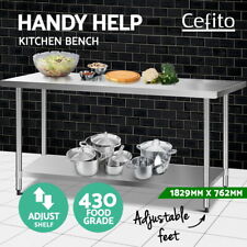 Cefito 430 Stainless Steel Kitchen Bench Work Bench Food Prep Table 762CM Width