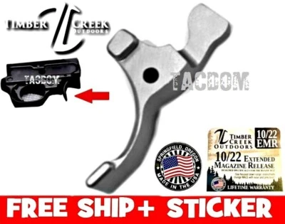 Timber Creek RUGER 10/22 SILVER EXTENDED MAGAZINE RELEASE Finger LEVER EMR USA
