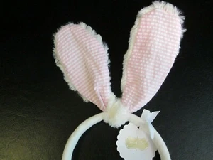 Bunny Ears Baby Headband by Mud Pie, Blue or Pink, NWT - Picture 1 of 4