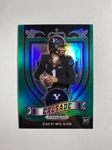 2021 Panini Prizm Draft Picks Crusade Green Prizm Zach Wilson Rookie RC Jets - Picture 1 of 3