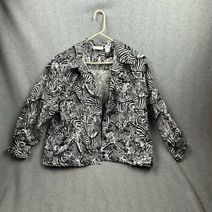 Alfred Dunner Jacket Woman’s 20 Zebra Black White - Picture 1 of 11