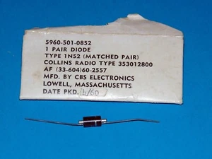 CBS / COLLINS - Type 1N52 - Matched Pair - 2 x Vintage Diode - NOS - Picture 1 of 2