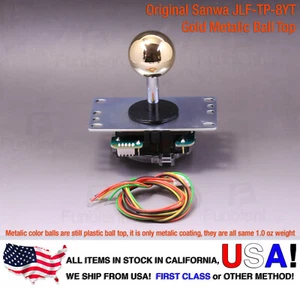 Joystick Sanwa Original Japón Arcade JLF-TP-8YT con Bola de Oro Top Abrigo Metálico - Imagen 1 de 11