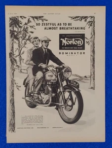 1954 ORIGINAL NORTON MOTORRAD VINTAGE DRUCKANZEIGE "DOMINATOR MODELL 7" KOSTENLOSER VERSAND - Bild 1 von 1