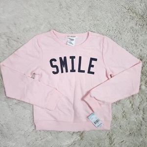 Toughskins Girls Love Pink Long Sleeve SMILE Sweatshirt Size Large 6X NEW - Picture 1 of 3