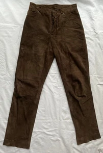 Dunkelbraune Wildlederhose - Bild 1 von 5
