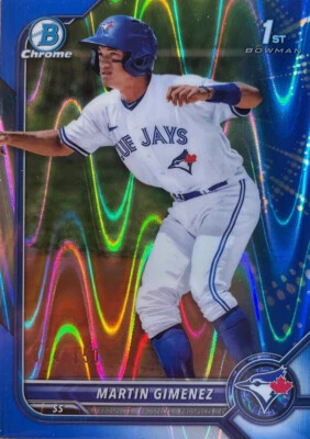2022 Bowman Chrome Blue Lava Refractor #/150 Martin Gimenez 1st Prospect #BCP-97 - Image 1 of 4