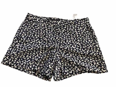 Zara Basic Shorts Women’s Black W/ White Birds Polyester Shorts Small - Image 1 of 4