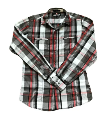 Airwalk Shirt Men’s Medium Plaid Casual Button Down Roll Tab Sleeves EX - Image 1 of 4