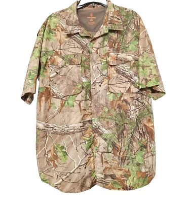 Real Tree Extra Green XL Shirt Game Winner Button Up Down Camo Hunting Outdoor - Image 1 of 4