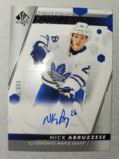 2022-23 Sp Authentic NICK ABRUZZESE AUTO FUTURE WATCH ROOKIE /999 TORONTO